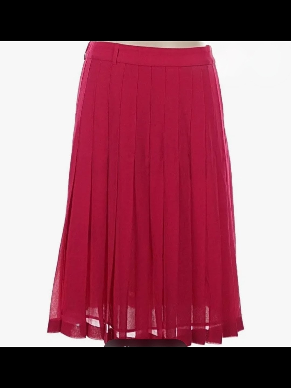 BCBGMAXAZRIA RED PLEATED MIDI SKIRT